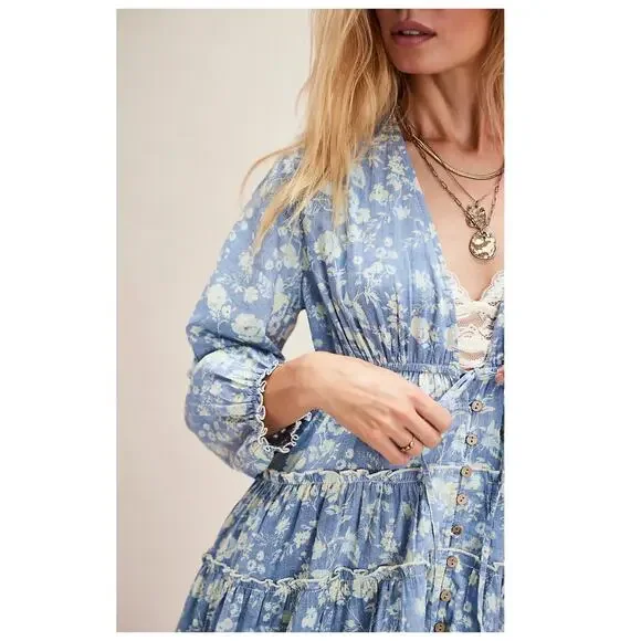 Free People Pappiet Midi Dress Size Small - Picture 5 of 15